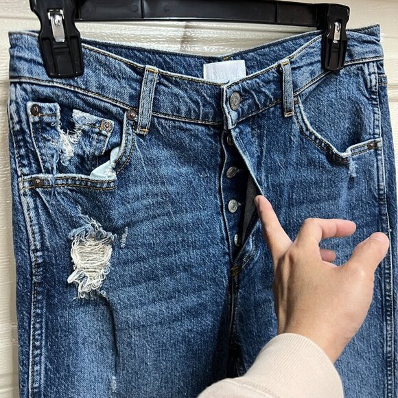 Boyish THE DEMPSEY Womens Denim High Rise Slim Straight Stretch Sz 26 STARFIGHT - Picture 3 of 9